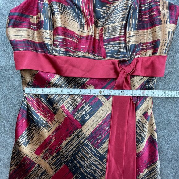 Rue De La Paix Dress 8 Satin Babydoll Bow Ribbon Structured Holiday Designer Lux - Picture 3 of 5